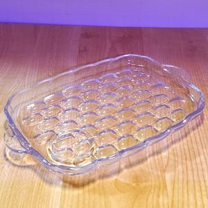 Vintage Yorktown (Colonial) by FEDERAL GLASS snack tray, set of 3